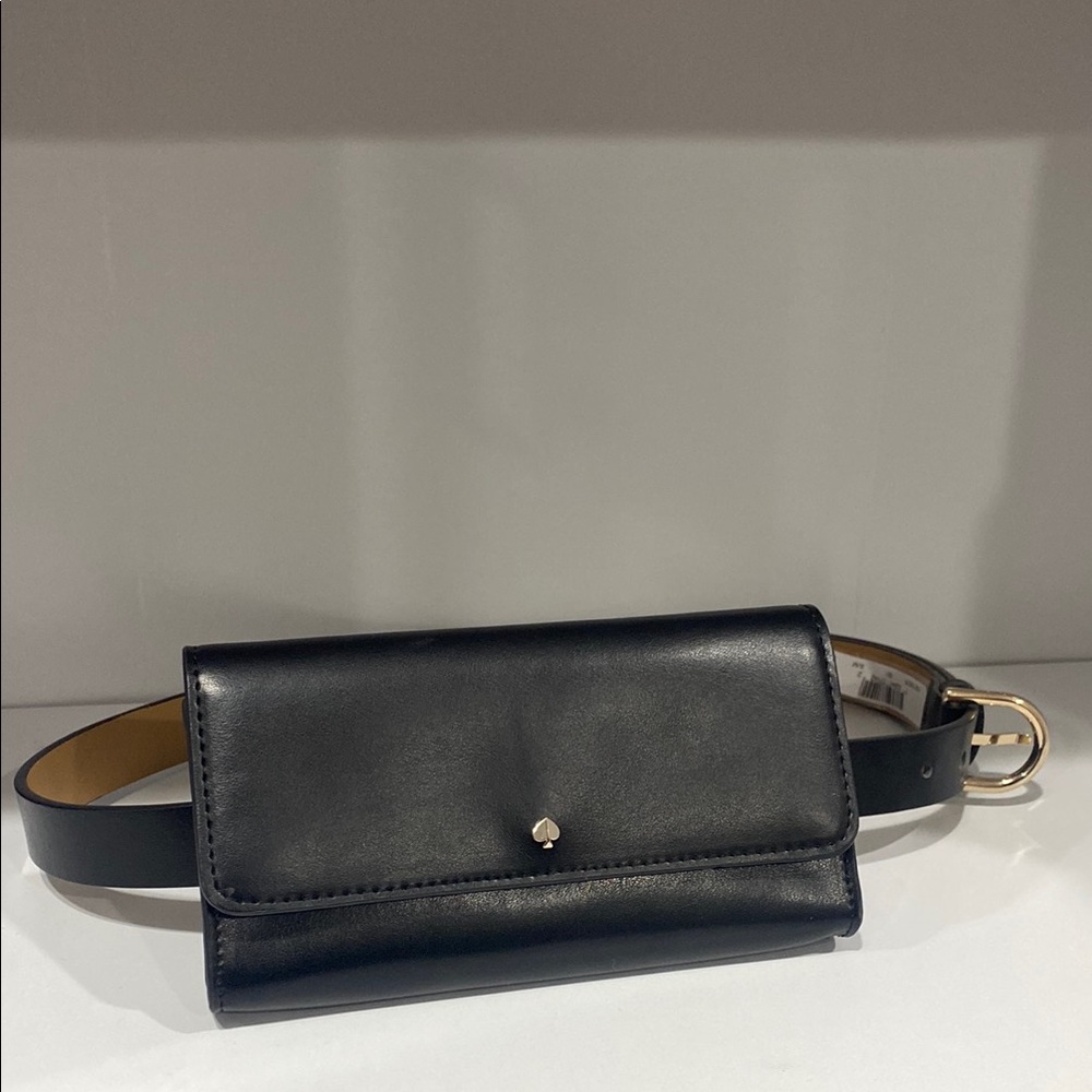 Black Leather Kate Spade Belt Bag